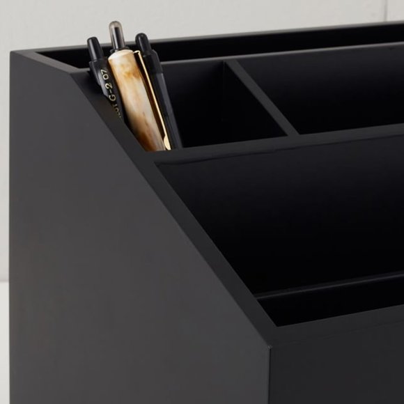 Pottery Barn Office Pottery Barn Aubrey Desktop Organizer Black